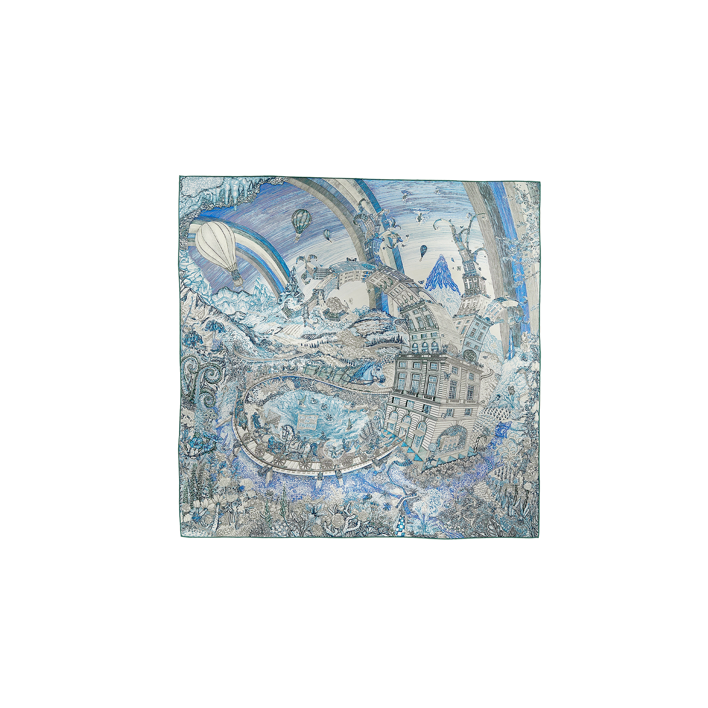 HERMÈS LES FOLIES DU FAUBOURG SCARF 90 H004147S (88*88) HERMÈS LES FOLIES DU FAUBOURG SCARF 90 H004147S (88*88)