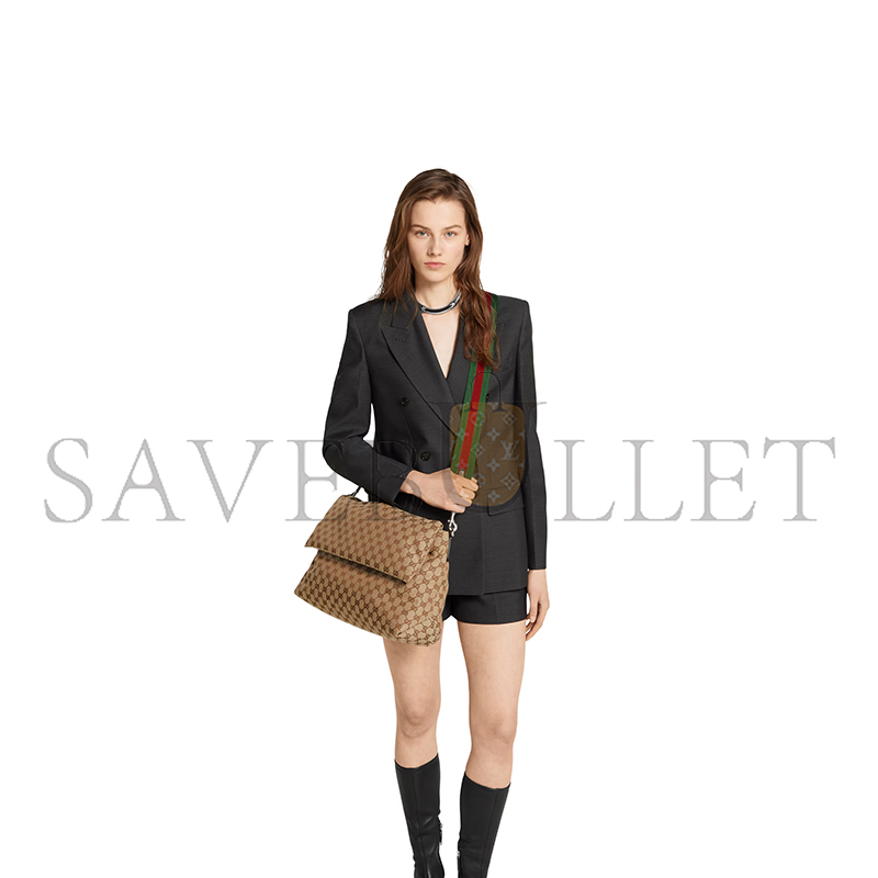 GUCCI MEDIUM GG CROSSBODY BAG WITH WEB 821616 (36*25*12cm) GUCCI MEDIUM GG CROSSBODY BAG WITH WEB 821616 (36*25*12cm)