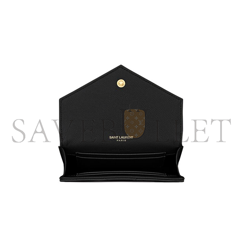 YSL CASSANDRE MATELASSÉ SMALL ENVELOPE WALLET IN GRAIN DE POUDRE LEATHER 414404BOW011000 (13.5*9.5*3cm)