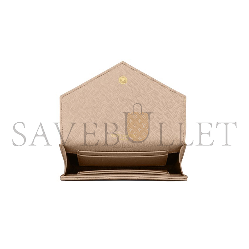 YSL CASSANDRE MATELASSÉ SMALL ENVELOPE WALLET IN GRAIN DE POUDRE LEATHER 414404BOW012721 (13.5*9.5*3cm)
