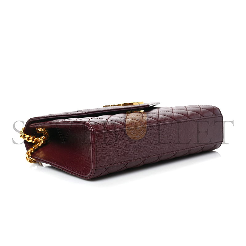 YSL ENVELOPE MEDIUM IN QUILTED GRAIN DE POUDRE EMBOSSED LEATHER 600185BOW916475 (24*17.5*6cm)