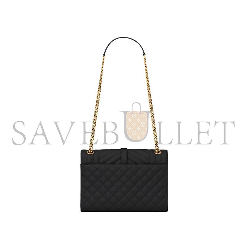 YSL ENVELOPE MEDIUM IN QUILTED GRAIN DE POUDRE EMBOSSED LEATHER 600185BOW911000 (24*17.5*6cm) YSL ENVELOPE MEDIUM IN QUILTED GRAIN DE POUDRE EMBOSSED LEATHER 600185BOW911000 (24*17.5*6cm)