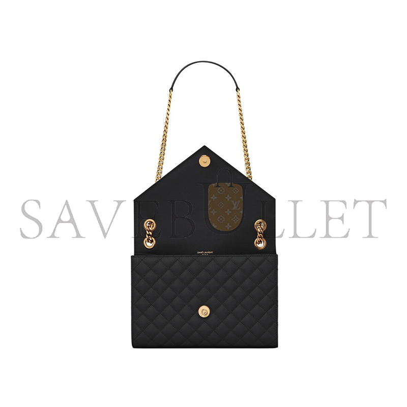 YSL ENVELOPE MEDIUM IN QUILTED GRAIN DE POUDRE EMBOSSED LEATHER 600185BOW911000 (24*17.5*6cm) YSL ENVELOPE MEDIUM IN QUILTED GRAIN DE POUDRE EMBOSSED LEATHER 600185BOW911000 (24*17.5*6cm)