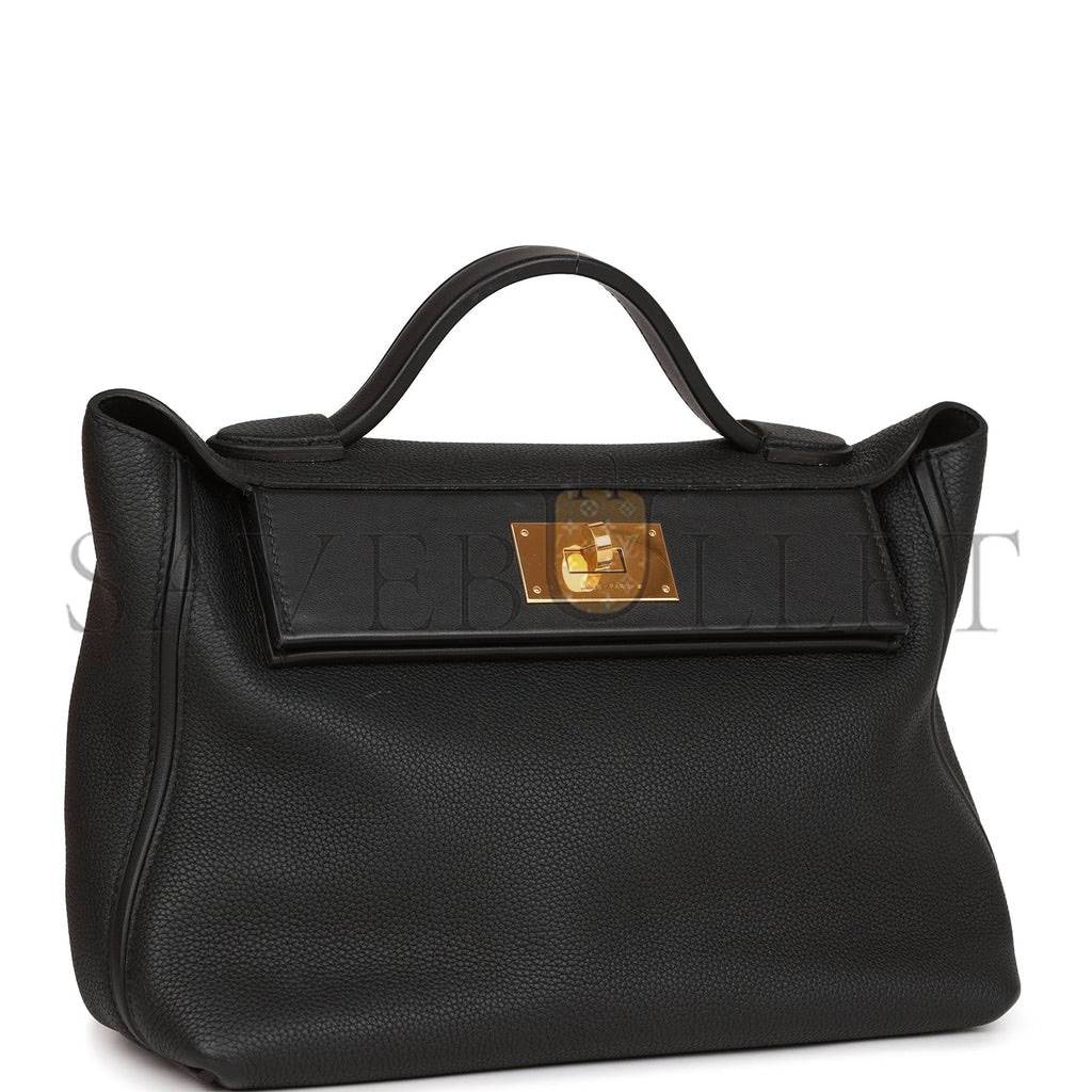 HERMES 2424 BAG 29 BLACK TOGO AND SWIFT GOLD HARDWARE (29*24*15cm) HERMES 2424 BAG 29 BLACK TOGO AND SWIFT GOLD HARDWARE (29*24*15cm)
