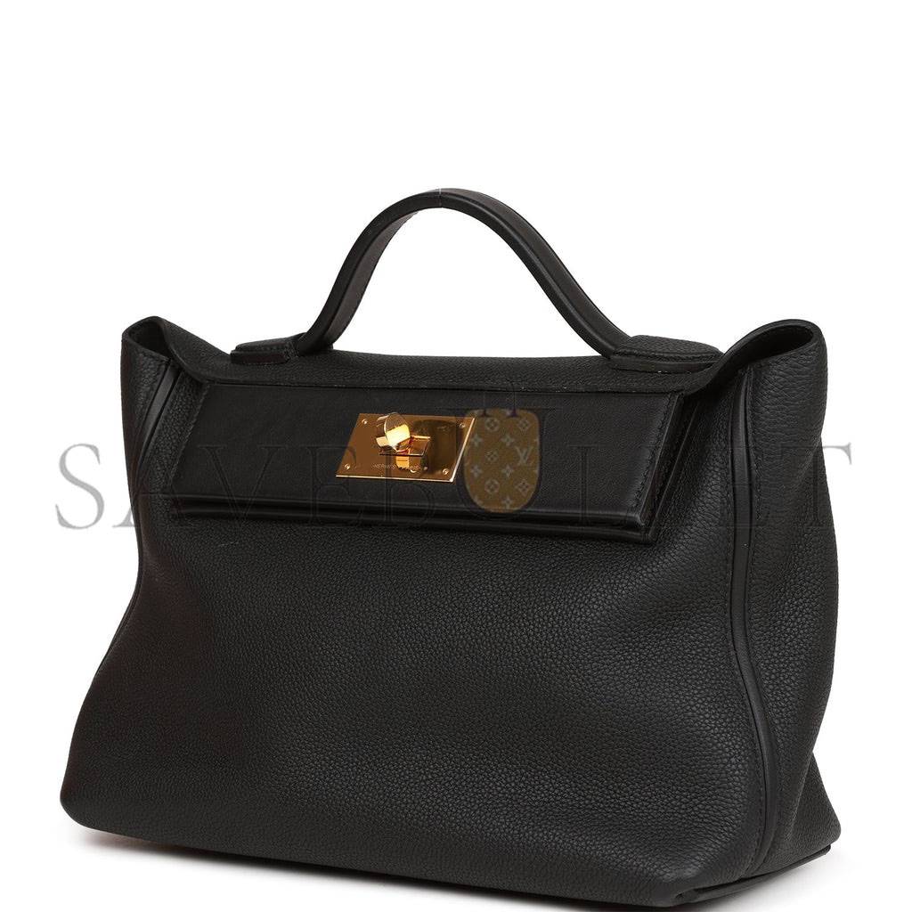 HERMES 2424 BAG 29 BLACK TOGO AND SWIFT GOLD HARDWARE (29*24*15cm) HERMES 2424 BAG 29 BLACK TOGO AND SWIFT GOLD HARDWARE (29*24*15cm)