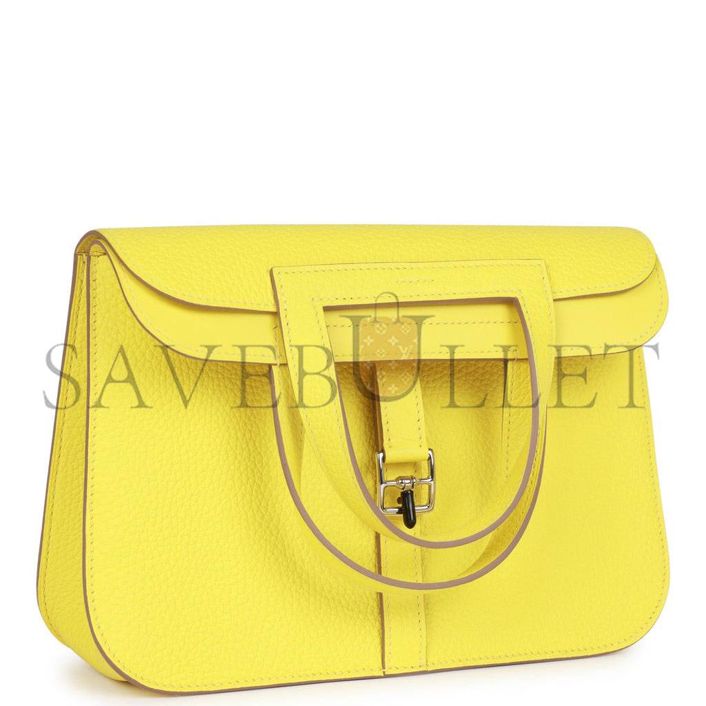 HERMES HALZAN 25 LIME CLEMENCE PALLADIUM HARDWARE (25cm) HERMES HALZAN 25 LIME CLEMENCE PALLADIUM HARDWARE (25cm)
