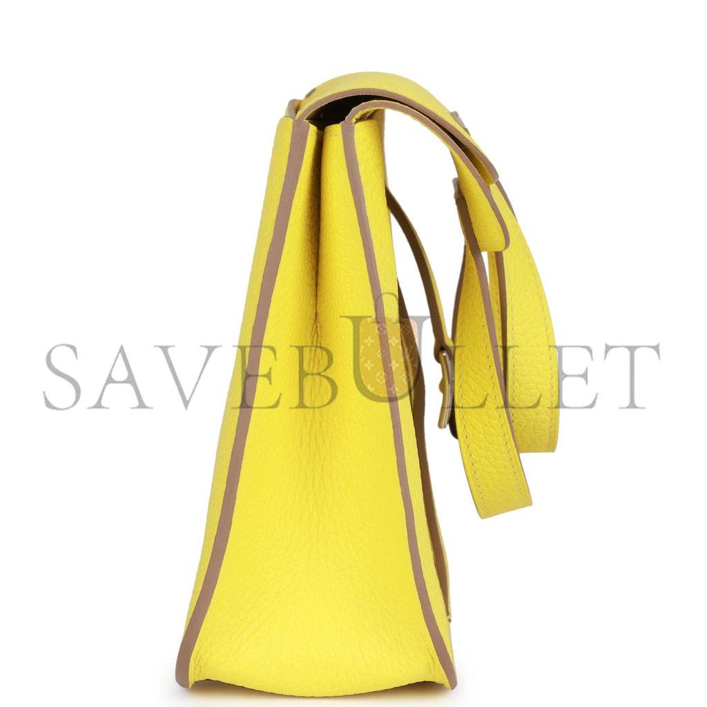HERMES HALZAN 25 LIME CLEMENCE PALLADIUM HARDWARE (25cm) HERMES HALZAN 25 LIME CLEMENCE PALLADIUM HARDWARE (25cm)