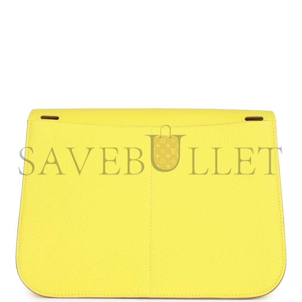 HERMES HALZAN 25 LIME CLEMENCE PALLADIUM HARDWARE (25cm) HERMES HALZAN 25 LIME CLEMENCE PALLADIUM HARDWARE (25cm)