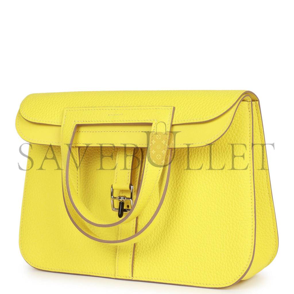 HERMES HALZAN 25 LIME CLEMENCE PALLADIUM HARDWARE (25cm) HERMES HALZAN 25 LIME CLEMENCE PALLADIUM HARDWARE (25cm)