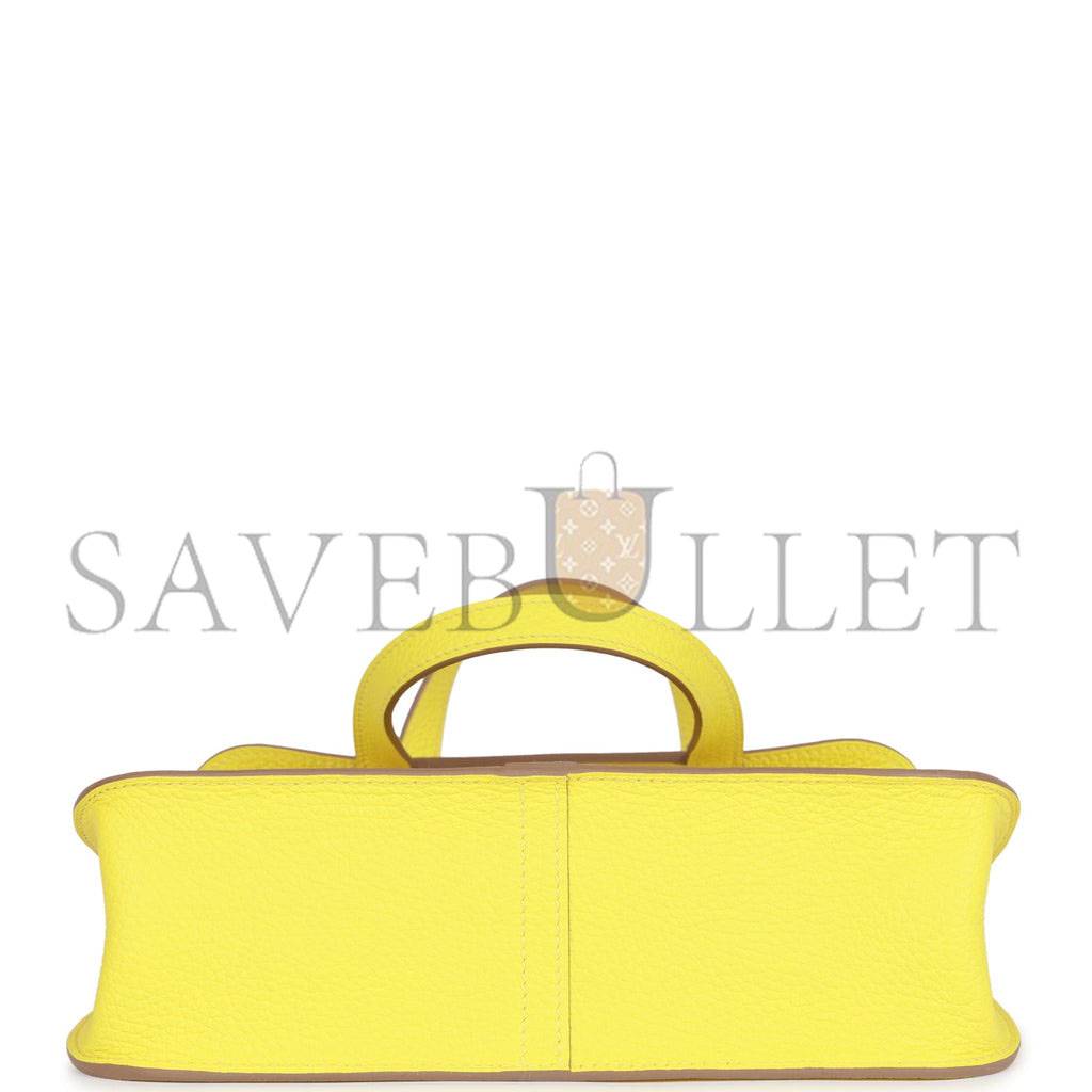 HERMES HALZAN 25 LIME CLEMENCE PALLADIUM HARDWARE (25cm) HERMES HALZAN 25 LIME CLEMENCE PALLADIUM HARDWARE (25cm)