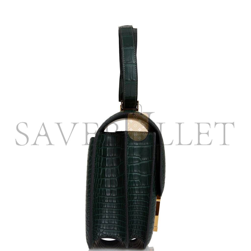 HERMES CONSTANCE 24 VERT FONCE MATTE ALLIGATOR GOLD HARDWARE (24cm) HERMES CONSTANCE 24 VERT FONCE MATTE ALLIGATOR GOLD HARDWARE (24cm)