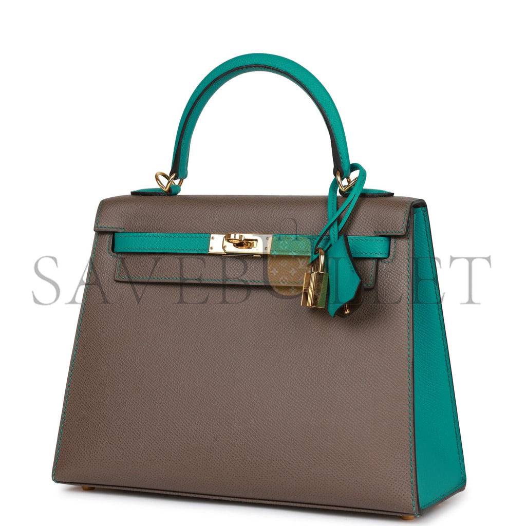 HERMES SPECIAL ORDER (HSS) KELLY SELLIER 25 ETAIN AND BLEU PAON EPSOM GOLD HARDWARE HANDMADE(25*17*7cm) HERMES SPECIAL ORDER (HSS) KELLY SELLIER 25 ETAIN AND BLEU PAON EPSOM GOLD HARDWARE HANDMADE(25*17*7cm)