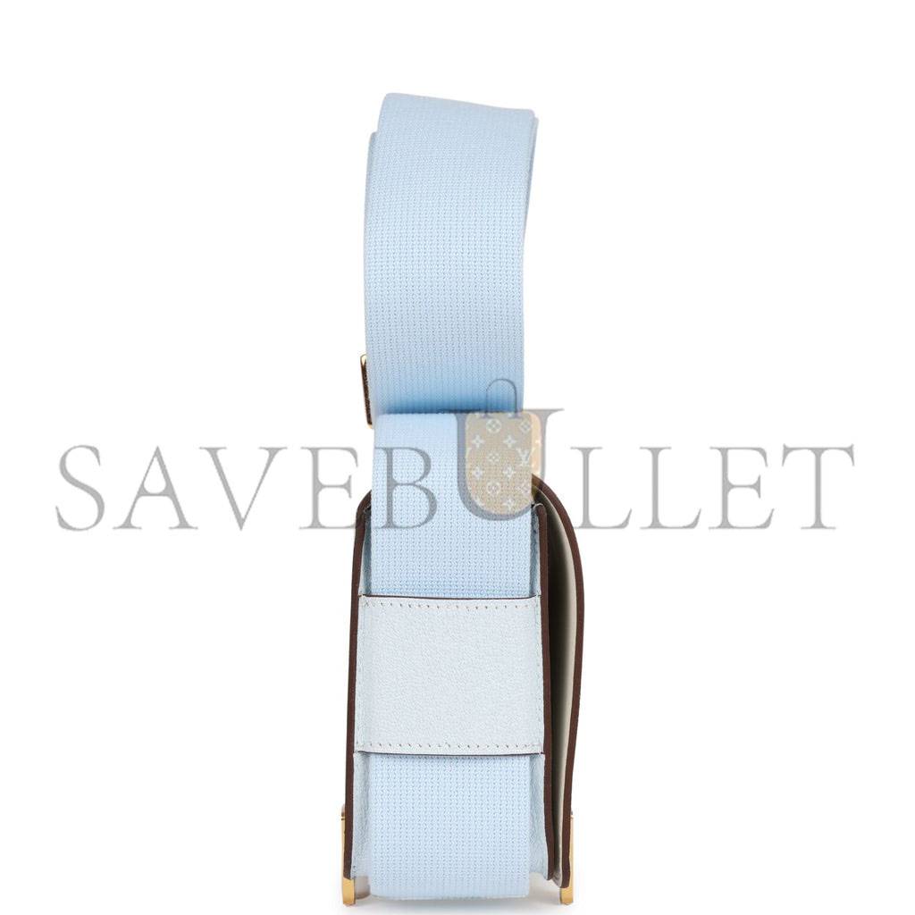 HERMES GETA BLEU BRUME VERSO CHEVRE GOLD HARDWARE (20.3*14*6.4cm) HERMES GETA BLEU BRUME VERSO CHEVRE GOLD HARDWARE (20.3*14*6.4cm)
