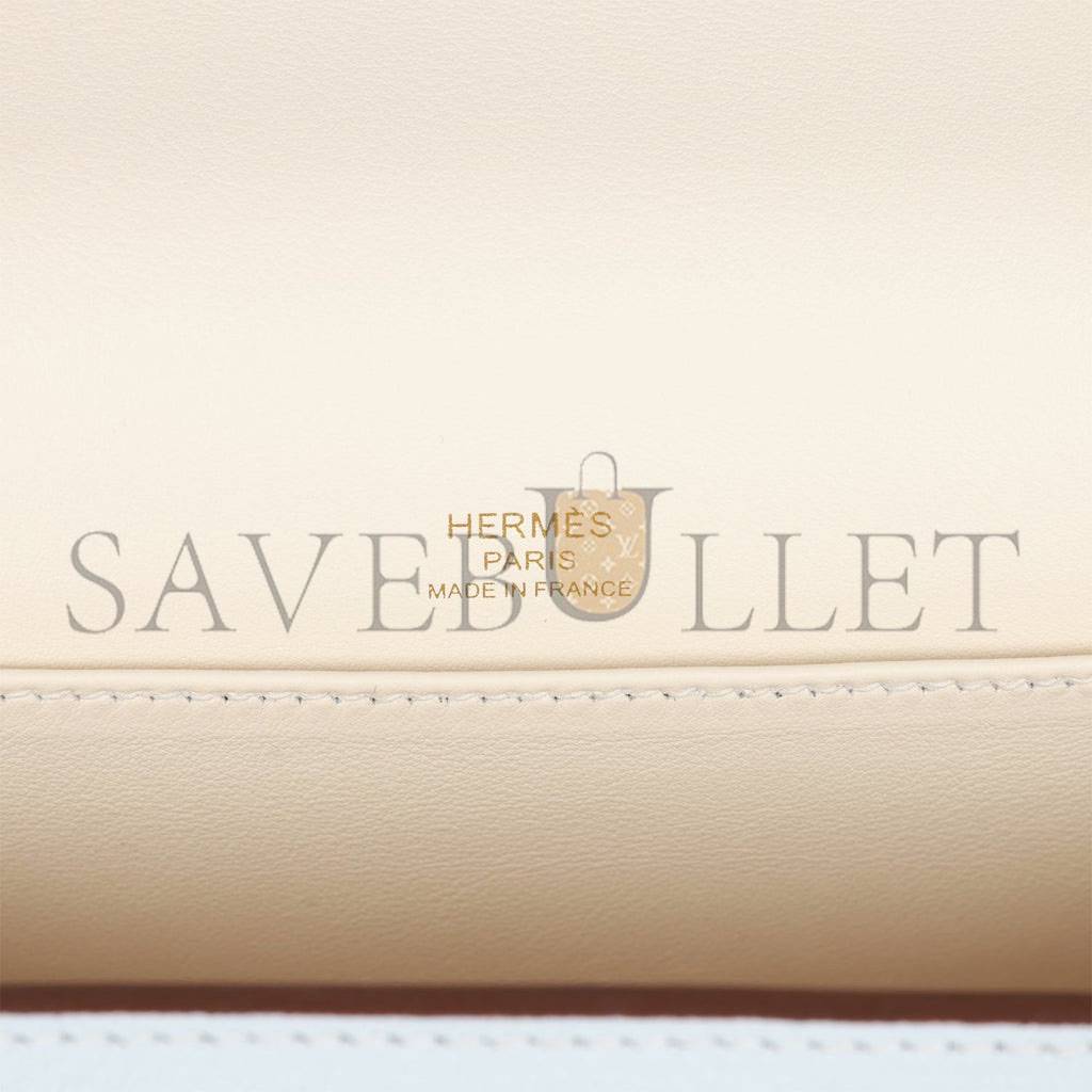 HERMES GETA BLEU BRUME VERSO CHEVRE GOLD HARDWARE (20.3*14*6.4cm) HERMES GETA BLEU BRUME VERSO CHEVRE GOLD HARDWARE (20.3*14*6.4cm)