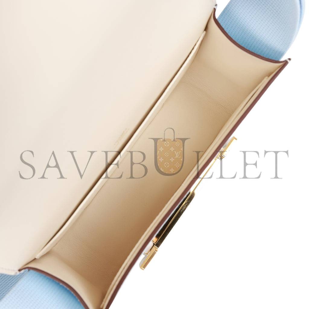 HERMES GETA BLEU BRUME VERSO CHEVRE GOLD HARDWARE (20.3*14*6.4cm) HERMES GETA BLEU BRUME VERSO CHEVRE GOLD HARDWARE (20.3*14*6.4cm)