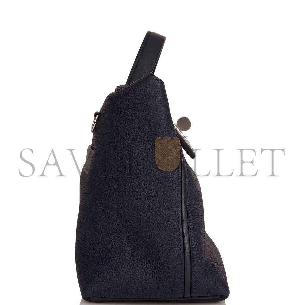 HERMES 2424 BAG 29 BLEU NUIT ALLIGATOR AND TOGO TOUCH PALLADIUM HARDWARE (29*24*15cm) HERMES 2424 BAG 29 BLEU NUIT ALLIGATOR AND TOGO TOUCH PALLADIUM HARDWARE (29*24*15cm)