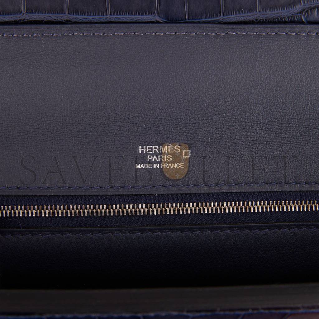 HERMES 2424 BAG 29 BLEU NUIT ALLIGATOR AND TOGO TOUCH PALLADIUM HARDWARE (29*24*15cm) HERMES 2424 BAG 29 BLEU NUIT ALLIGATOR AND TOGO TOUCH PALLADIUM HARDWARE (29*24*15cm)