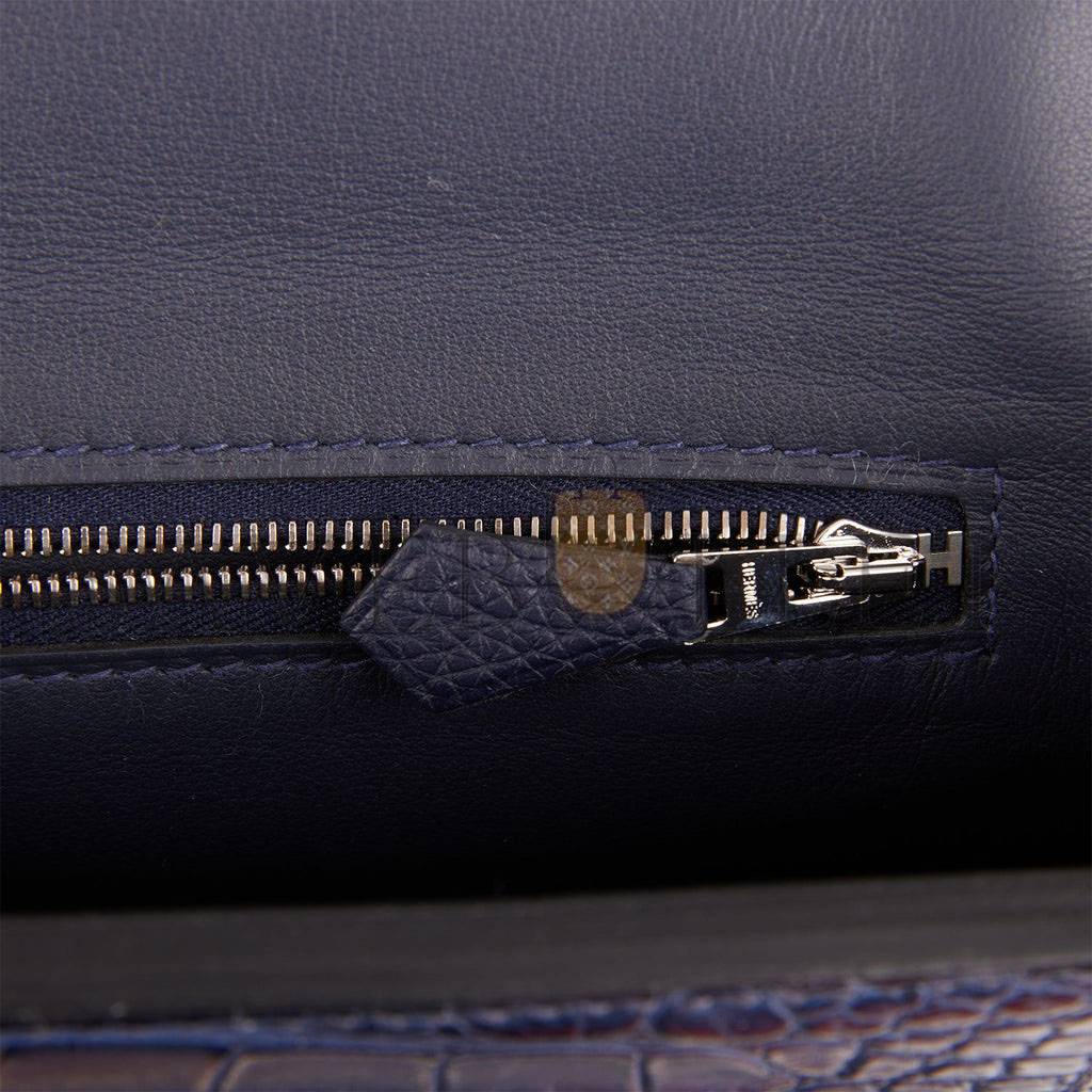 HERMES 2424 BAG 29 BLEU NUIT ALLIGATOR AND TOGO TOUCH PALLADIUM HARDWARE (29*24*15cm) HERMES 2424 BAG 29 BLEU NUIT ALLIGATOR AND TOGO TOUCH PALLADIUM HARDWARE (29*24*15cm)