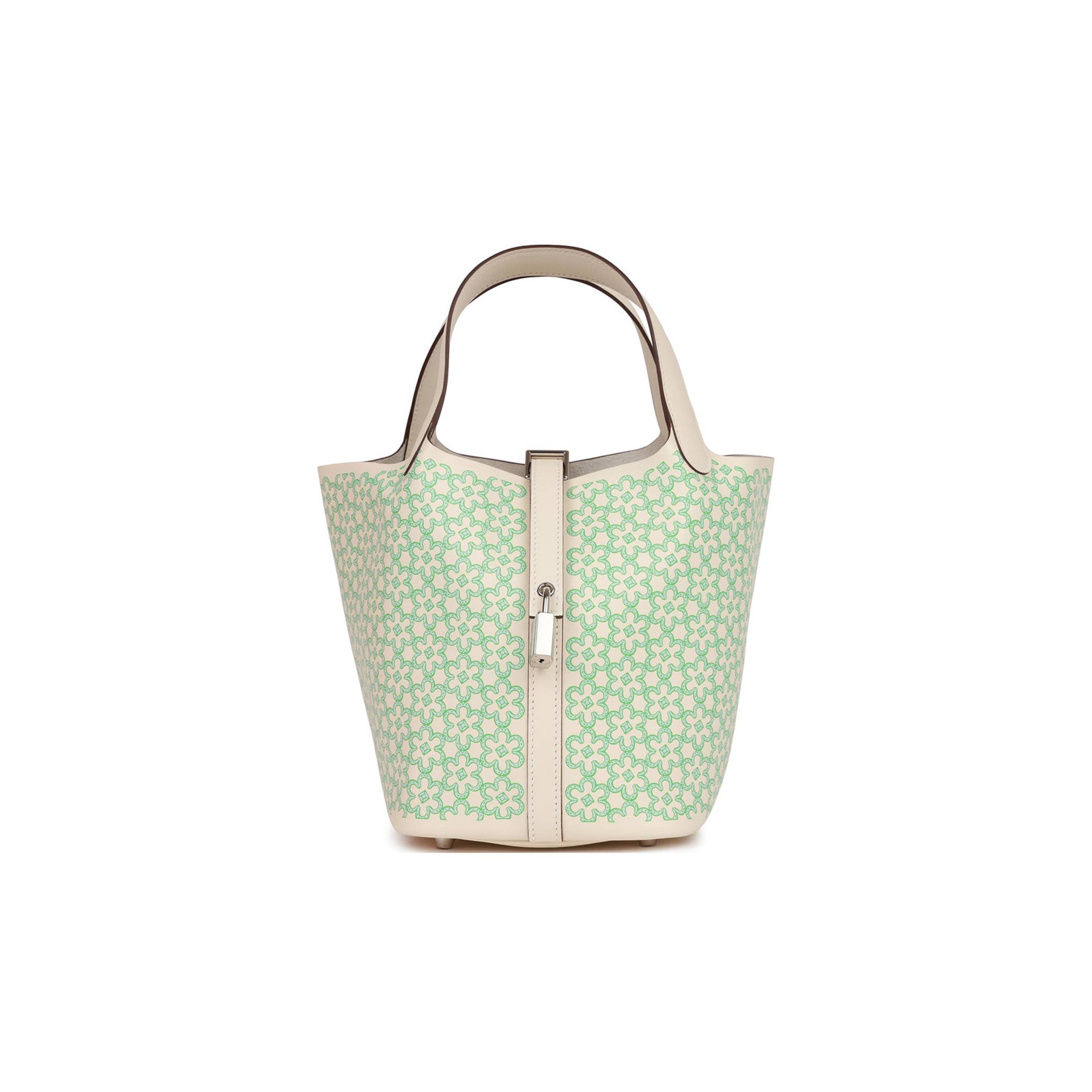 HERMES PICOTIN LOCK 18 LUCKY DAISY NATA SWIFT PALLADIUM HARDWARE (18*13*18cm) HERMES PICOTIN LOCK 18 LUCKY DAISY NATA SWIFT PALLADIUM HARDWARE (18*13*18cm)