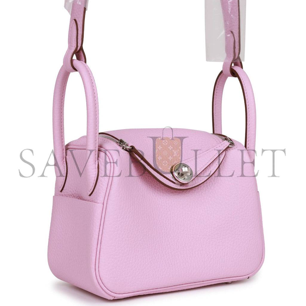 HERMES MINI LINDY MAUVE SYLVESTRE CLEMENCE PALLADIUM HARDWARE (19*12.5*9) HERMES MINI LINDY MAUVE SYLVESTRE CLEMENCE PALLADIUM HARDWARE (19*12.5*9)