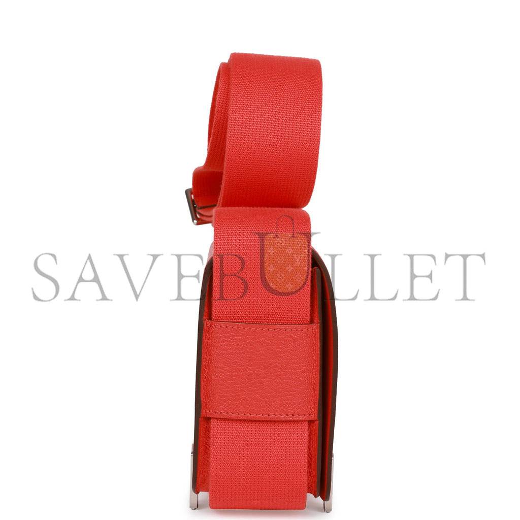 HERMES GETA CAPUCINE CHEVRE PALLADIUM HARDWARE (20.3*14*6.4cm) HERMES GETA CAPUCINE CHEVRE PALLADIUM HARDWARE (20.3*14*6.4cm)