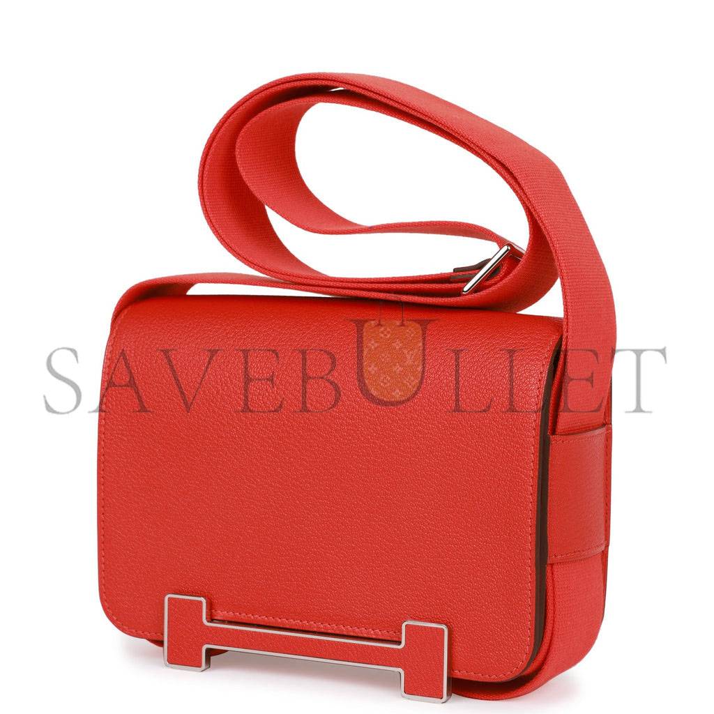 HERMES GETA CAPUCINE CHEVRE PALLADIUM HARDWARE (20.3*14*6.4cm) HERMES GETA CAPUCINE CHEVRE PALLADIUM HARDWARE (20.3*14*6.4cm)