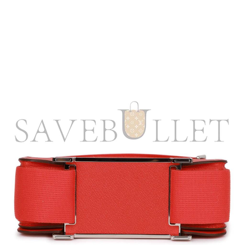 HERMES GETA CAPUCINE CHEVRE PALLADIUM HARDWARE (20.3*14*6.4cm) HERMES GETA CAPUCINE CHEVRE PALLADIUM HARDWARE (20.3*14*6.4cm)