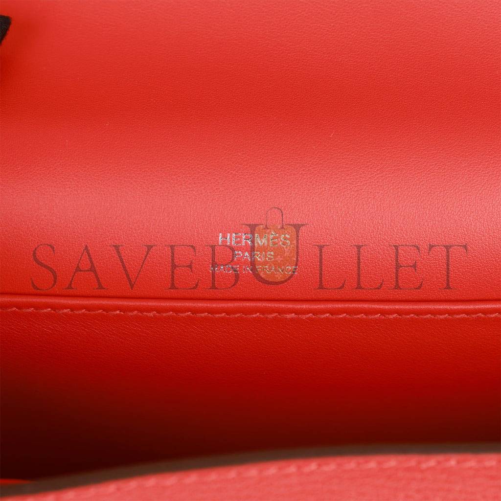 HERMES GETA CAPUCINE CHEVRE PALLADIUM HARDWARE (20.3*14*6.4cm) HERMES GETA CAPUCINE CHEVRE PALLADIUM HARDWARE (20.3*14*6.4cm)