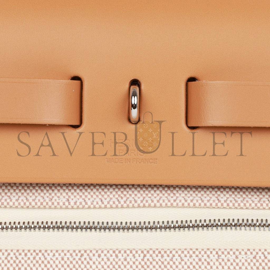 HERMES HERBAG ZIP PM 31 BRIDES DE GALA TOILE H BERLINE NATURAL SABLE PALLADIUM HARDWARE(30*27*11cm) HERMES HERBAG ZIP PM 31 BRIDES DE GALA TOILE H BERLINE NATURAL SABLE PALLADIUM HARDWARE(30*27*11cm)