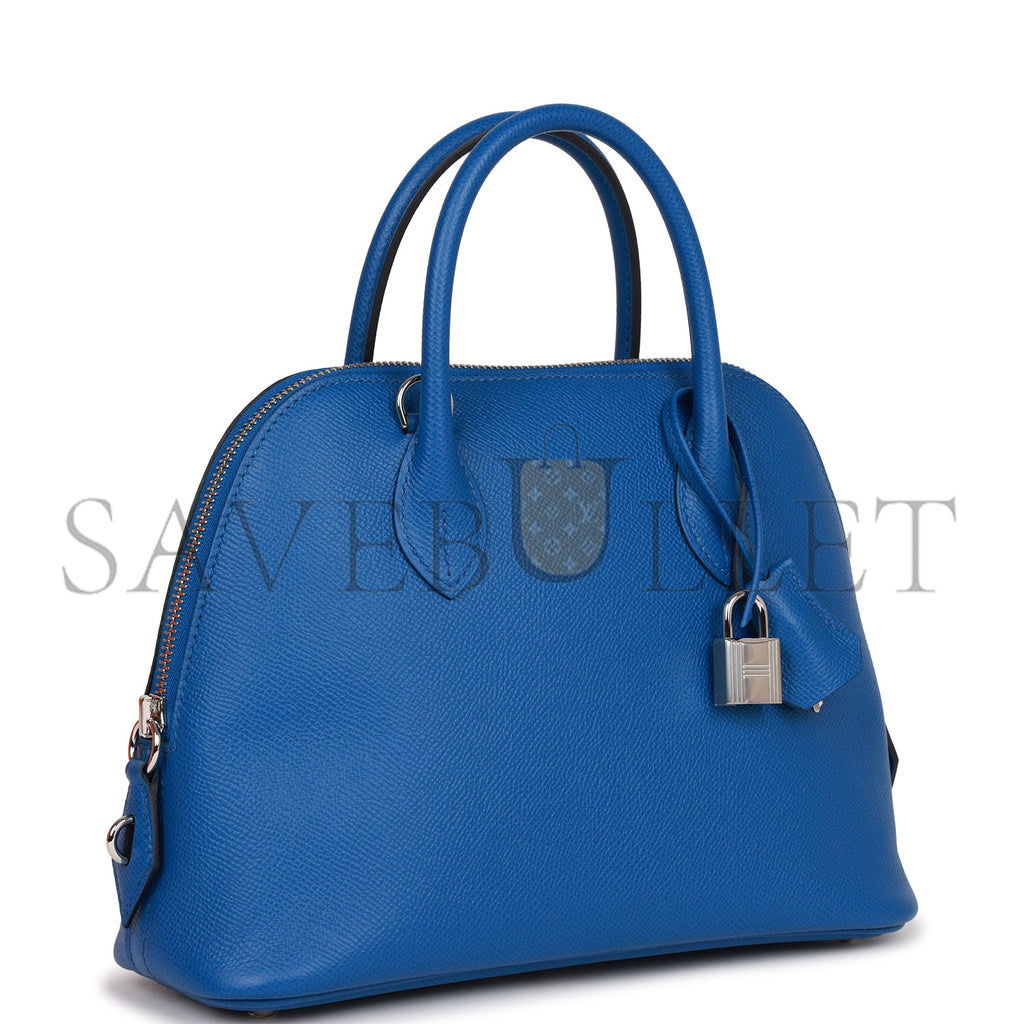 HERMES 1923 BOLIDE 25 BLEU FRANCE EPSOM PALLADIUM HARDWARE (25*20*10cm) HERMES 1923 BOLIDE 25 BLEU FRANCE EPSOM PALLADIUM HARDWARE (25*20*10cm)