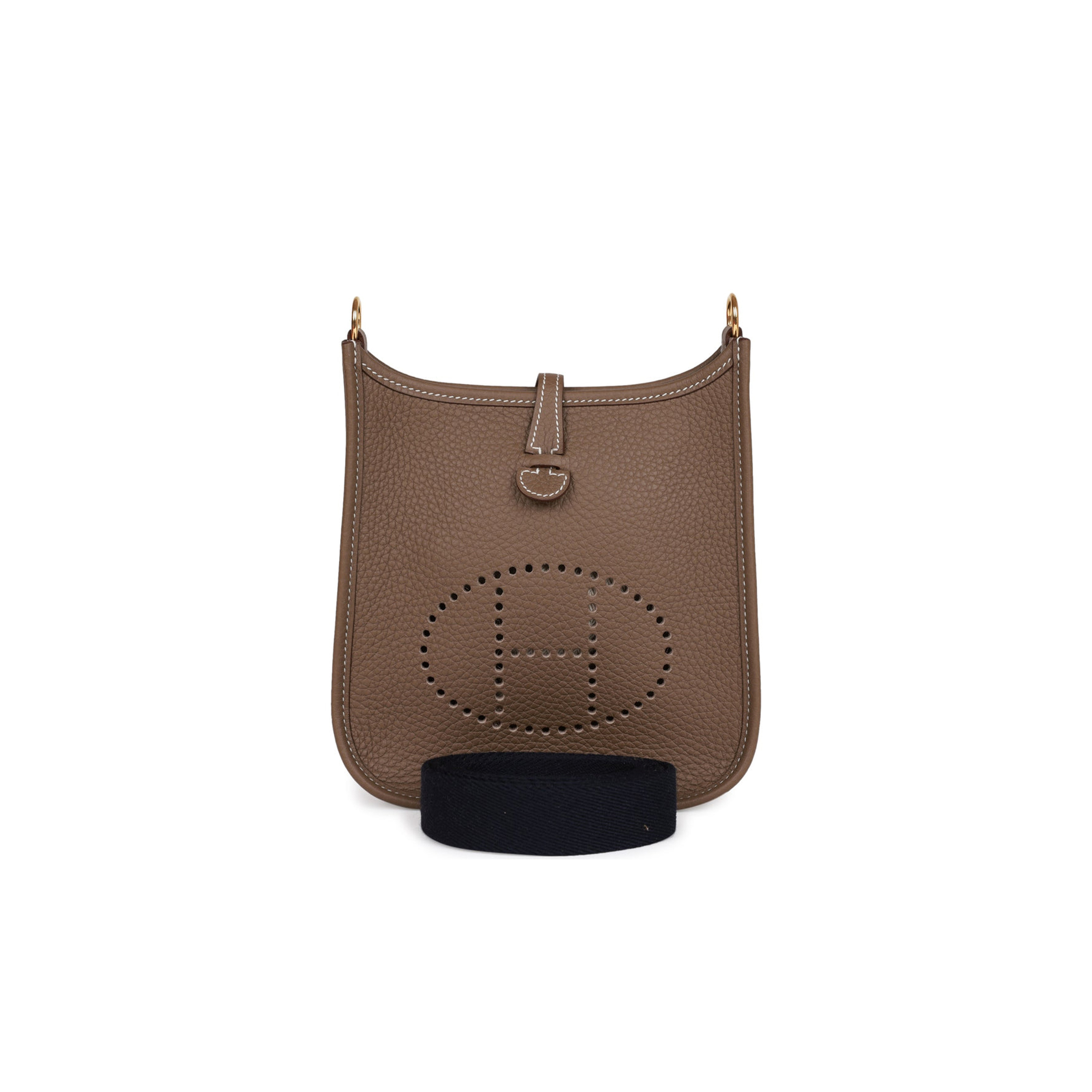 HERMES EVELYNE TPM ETOUPE CLEMENCE GOLD HARDWARE (17cm) HERMES EVELYNE TPM ETOUPE CLEMENCE GOLD HARDWARE (17cm)