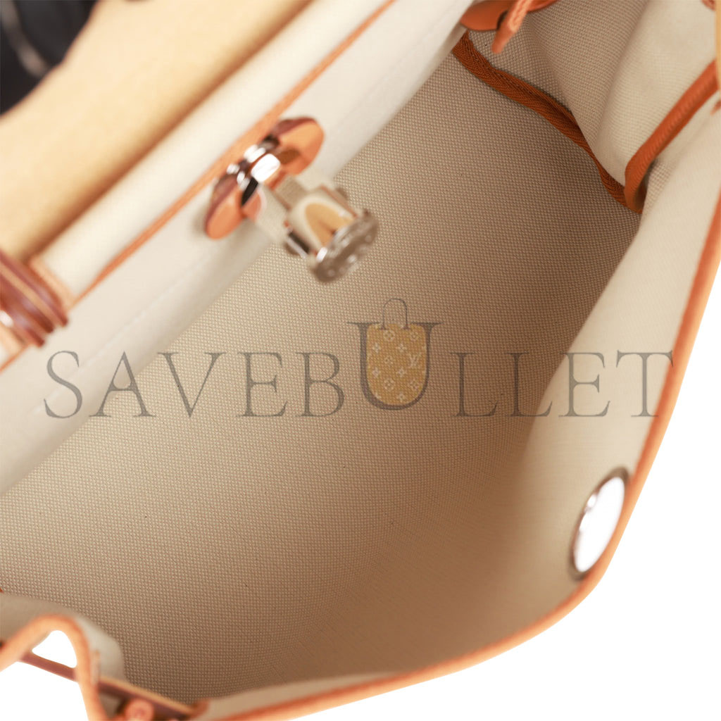 HERMES HERBAG ZIP PM 31 BETON TOILE H BERLINE VACHE NATUREL HUNTER PALLADIUM HARDWARE(30*27*11cm) HERMES HERBAG ZIP PM 31 BETON TOILE H BERLINE VACHE NATUREL HUNTER PALLADIUM HARDWARE(30*27*11cm)