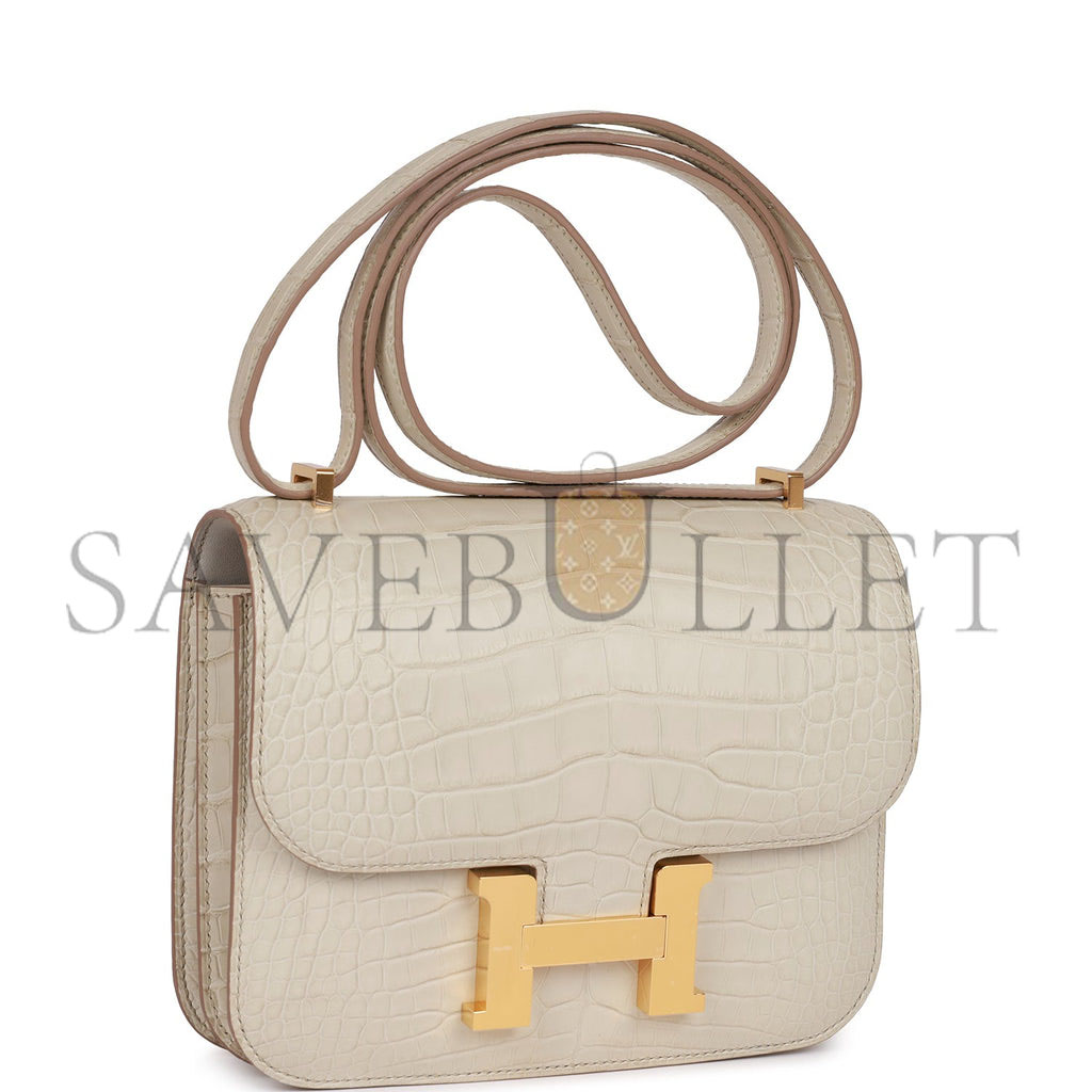 HERMES CONSTANCE 18 BETON MATTE ALLIGATOR GOLD HARDWARE (18cm) HERMES CONSTANCE 18 BETON MATTE ALLIGATOR GOLD HARDWARE (18cm)