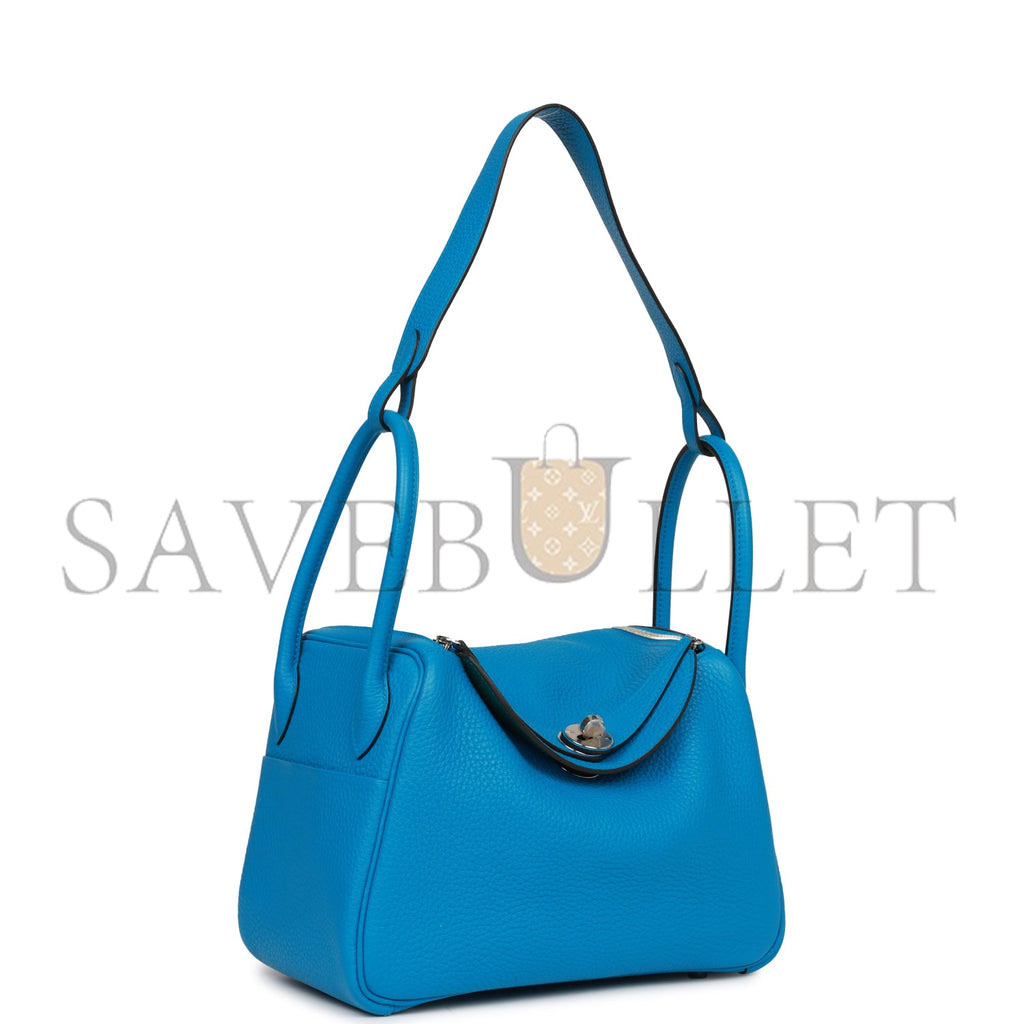 HERMES LINDY 26 BLEU ZANZIBAR VERSO CLEMENCE PALLADIUM HARDWARE(26*18*12cm) HERMES LINDY 26 BLEU ZANZIBAR VERSO CLEMENCE PALLADIUM HARDWARE(26*18*12cm)