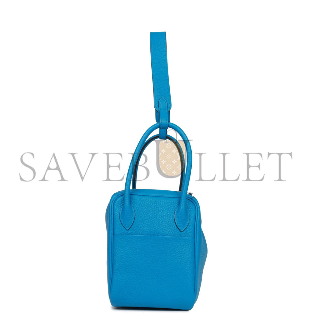 HERMES LINDY 26 BLEU ZANZIBAR VERSO CLEMENCE PALLADIUM HARDWARE(26*18*12cm) HERMES LINDY 26 BLEU ZANZIBAR VERSO CLEMENCE PALLADIUM HARDWARE(26*18*12cm)