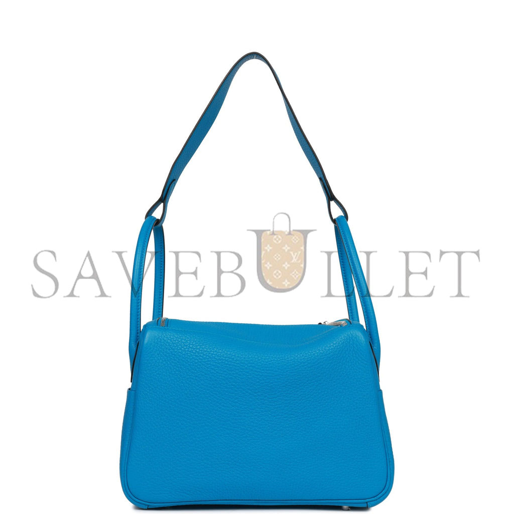 HERMES LINDY 26 BLEU ZANZIBAR VERSO CLEMENCE PALLADIUM HARDWARE(26*18*12cm) HERMES LINDY 26 BLEU ZANZIBAR VERSO CLEMENCE PALLADIUM HARDWARE(26*18*12cm)