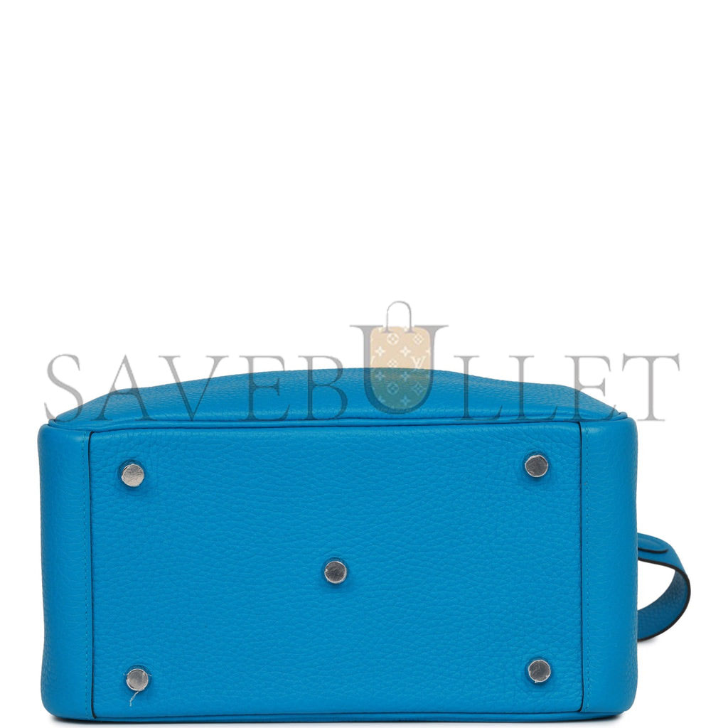 HERMES LINDY 26 BLEU ZANZIBAR VERSO CLEMENCE PALLADIUM HARDWARE(26*18*12cm) HERMES LINDY 26 BLEU ZANZIBAR VERSO CLEMENCE PALLADIUM HARDWARE(26*18*12cm)