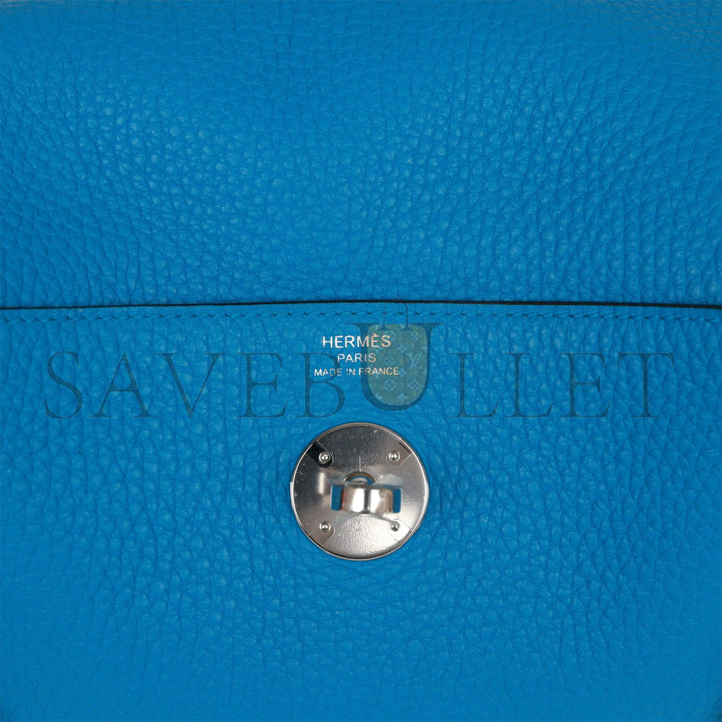 HERMES LINDY 26 BLEU ZANZIBAR VERSO CLEMENCE PALLADIUM HARDWARE(26*18*12cm) HERMES LINDY 26 BLEU ZANZIBAR VERSO CLEMENCE PALLADIUM HARDWARE(26*18*12cm)