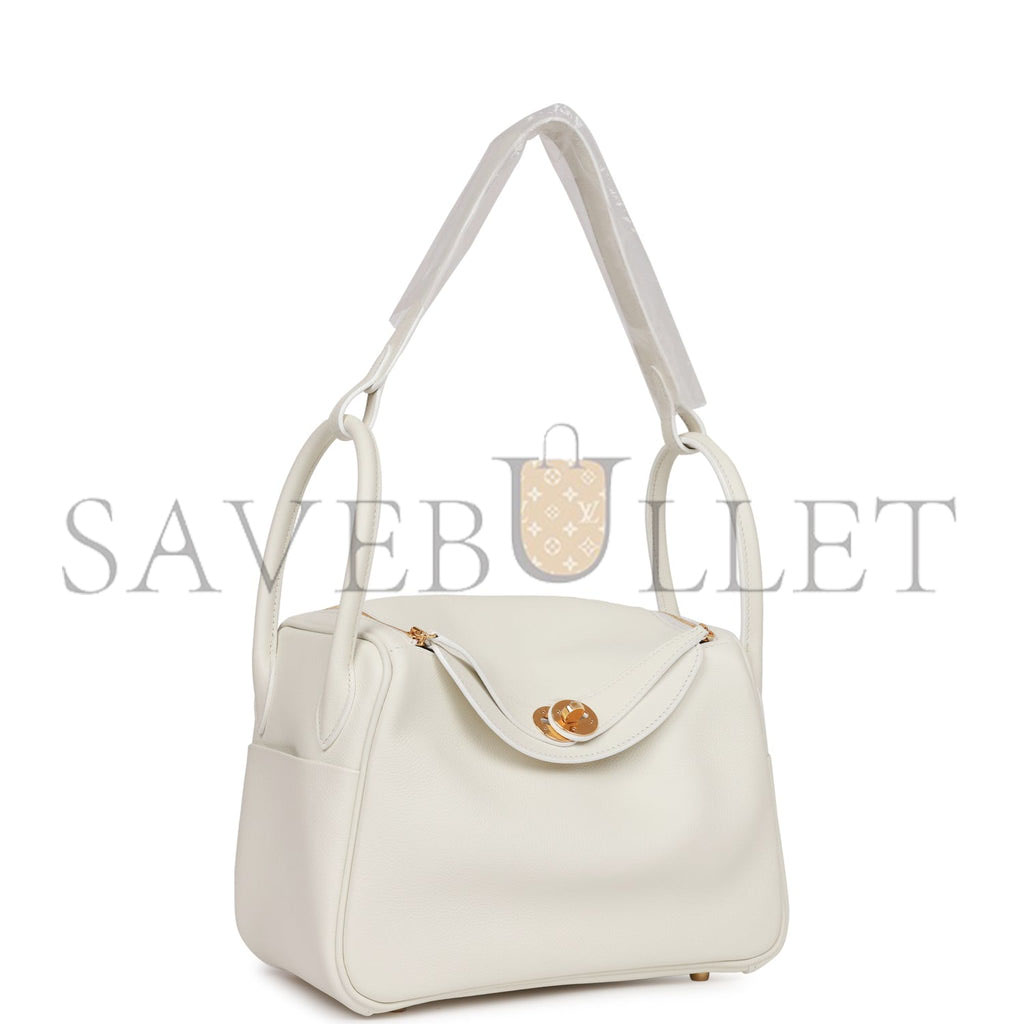 HERMES LINDY 26 WHITE EVERCOLOR GOLD HARDWARE (26*18*12cm) HERMES LINDY 26 WHITE EVERCOLOR GOLD HARDWARE (26*18*12cm)