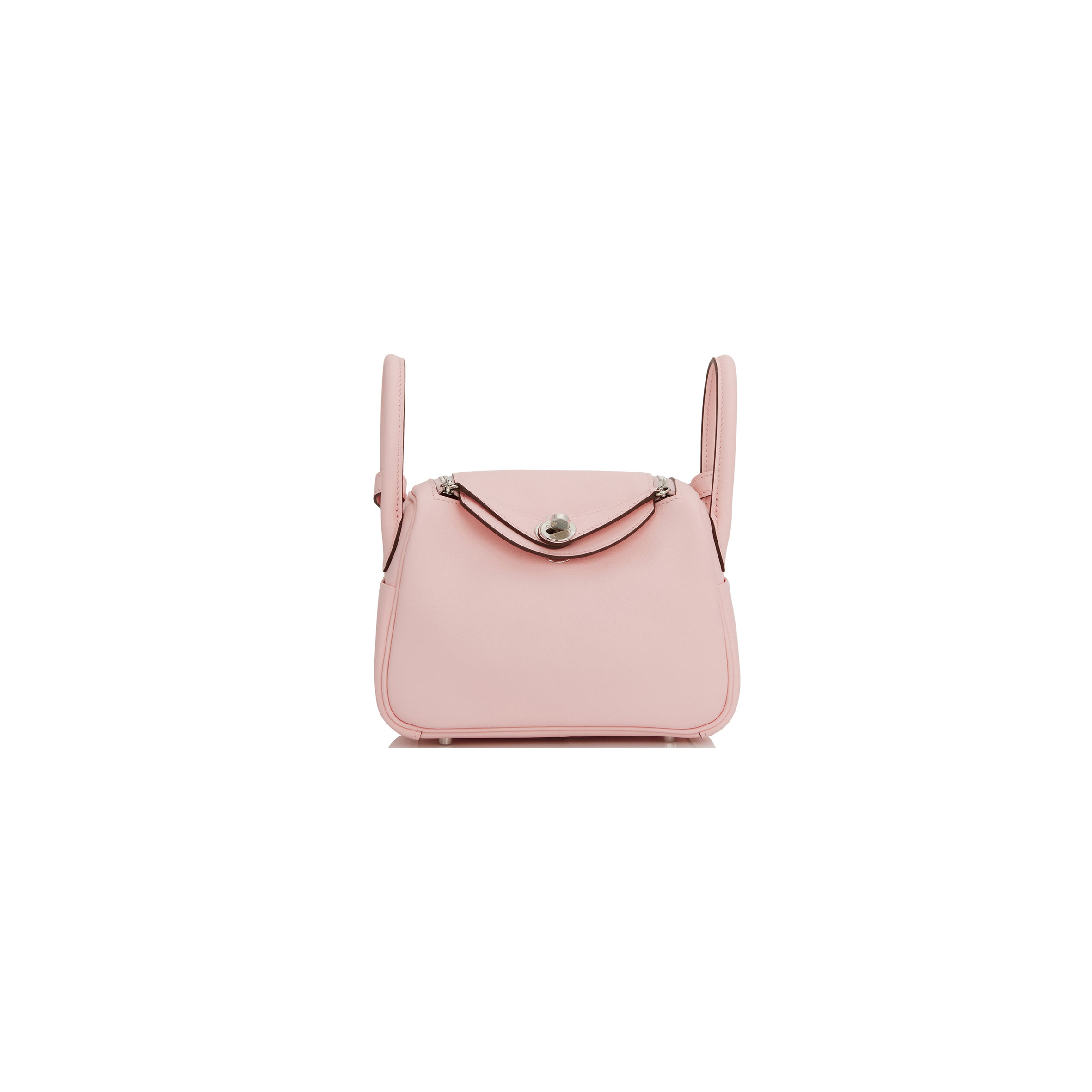 HERMES MINI LINDY ROSE SAKURA SWIFT PALLADIUM HARDWARE (19*12.5*9) HERMES MINI LINDY ROSE SAKURA SWIFT PALLADIUM HARDWARE (19*12.5*9)