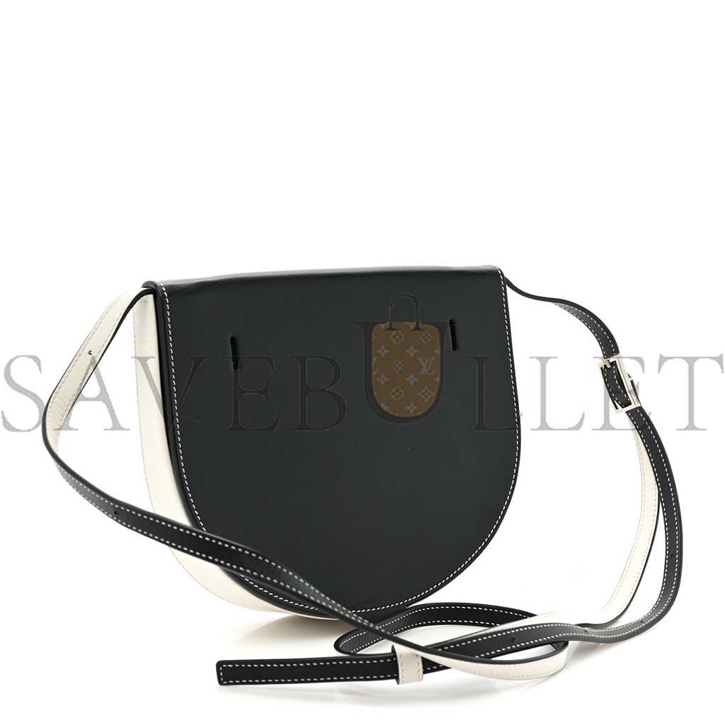 LOEWE SOFT CALFSKIN HEEL BAG BLACK SOFT WHITE (18*15*4cm) LOEWE SOFT CALFSKIN HEEL BAG BLACK SOFT WHITE (18*15*4cm)