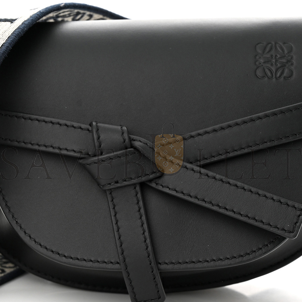 LOEWE CALFSKIN JACQUARD MINI GATE DUAL BAG BLACK (23*13*9cm) LOEWE CALFSKIN JACQUARD MINI GATE DUAL BAG BLACK (23*13*9cm)