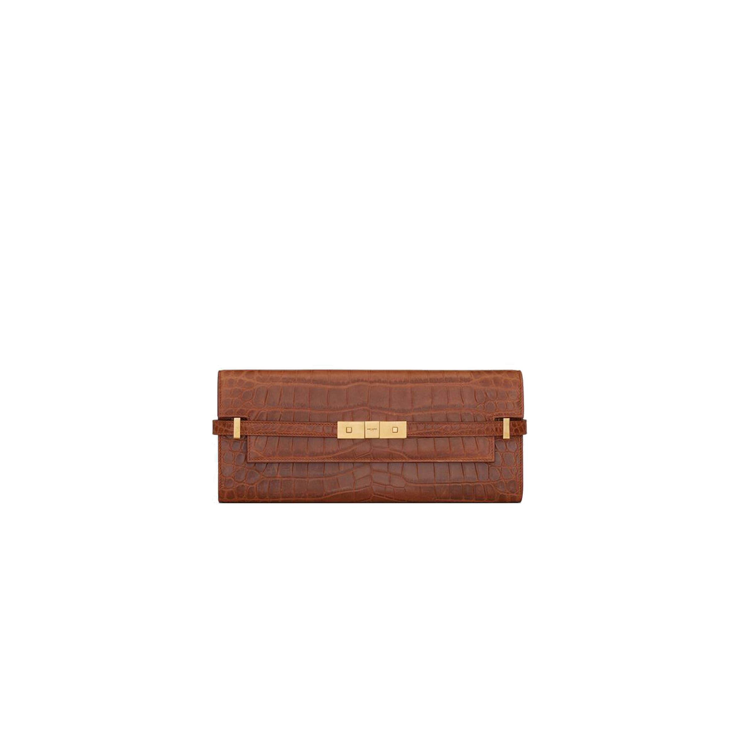 YSL MANHATTAN CLUTCH IN CROCODILE-EMBOSSED LEATHER 695949AAAOH2591 (31*14*3cm) YSL MANHATTAN CLUTCH IN CROCODILE-EMBOSSED LEATHER 695949AAAOH2591 (31*14*3cm)