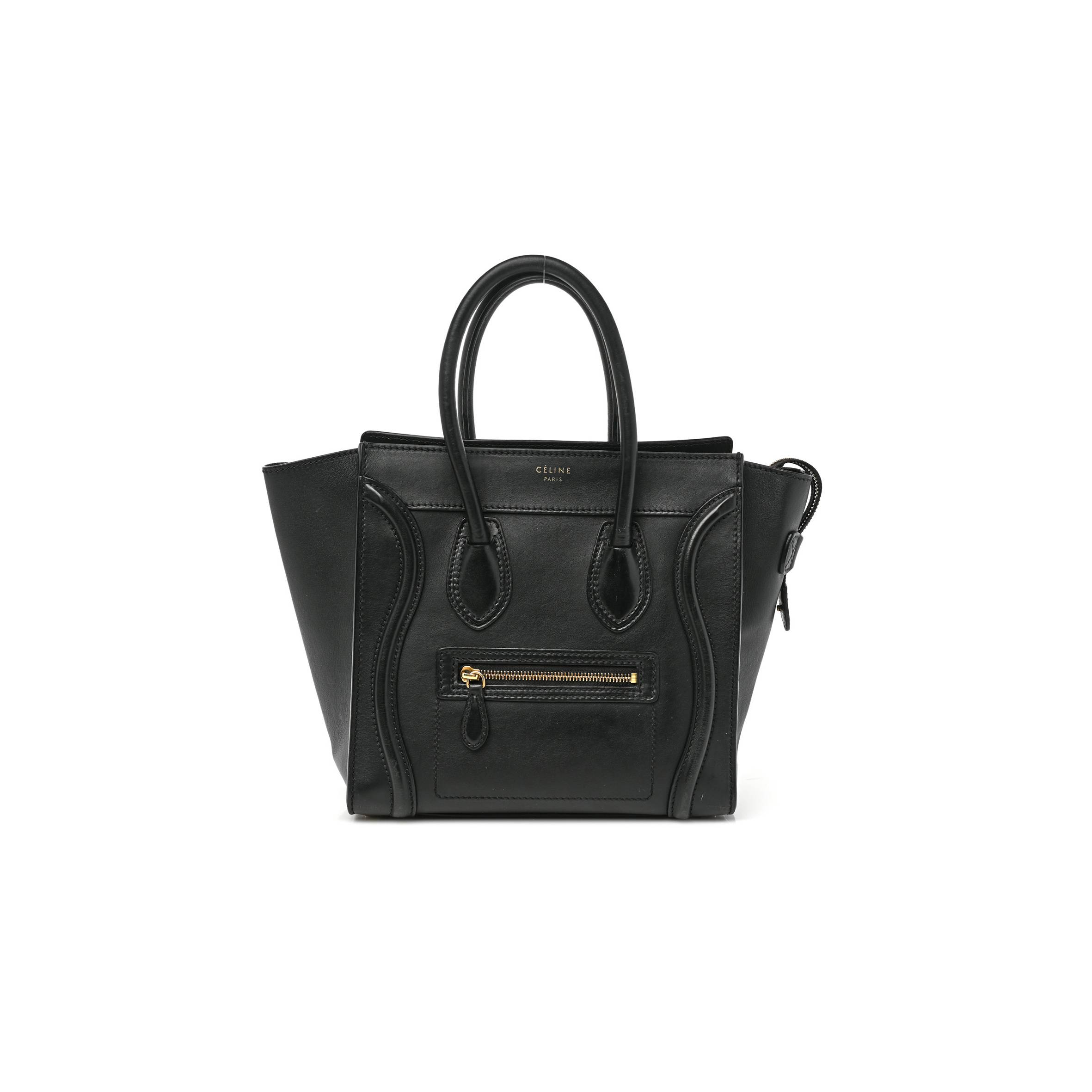 CELINE SMOOTH CALFSKIN MICRO LUGGAGE BLACK (29*26*14cm) CELINE SMOOTH CALFSKIN MICRO LUGGAGE BLACK (29*26*14cm)