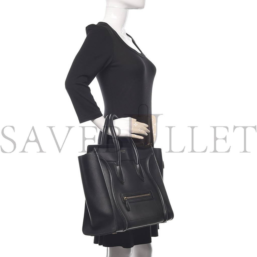 CELINE SMOOTH CALFSKIN MICRO LUGGAGE BLACK (29*26*14cm) CELINE SMOOTH CALFSKIN MICRO LUGGAGE BLACK (29*26*14cm)