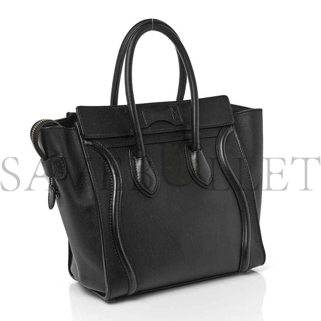 CELINE SMOOTH CALFSKIN MICRO LUGGAGE BLACK (29*26*14cm) CELINE SMOOTH CALFSKIN MICRO LUGGAGE BLACK (29*26*14cm)
